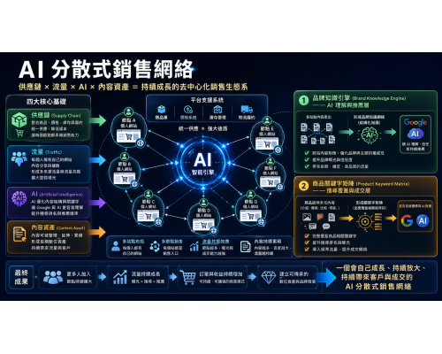 AI 分散式銷售網絡 品牌認知累積 × AI推薦放大 × 長期流量資產