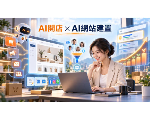 AI開店系統 x AI網站建置:以自動行銷與AI獲客系統,讓網站自然排序帶來長期流量 AI開店系統 x AI網站建置:以自動行銷與AI獲客系統,讓網站自然排序帶來長期流量